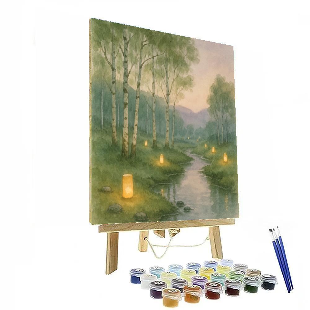 Birch Lantern Valley painting number kit