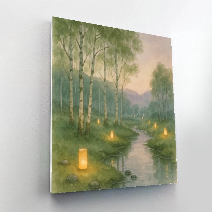 Birch Lantern Valley painting number kit