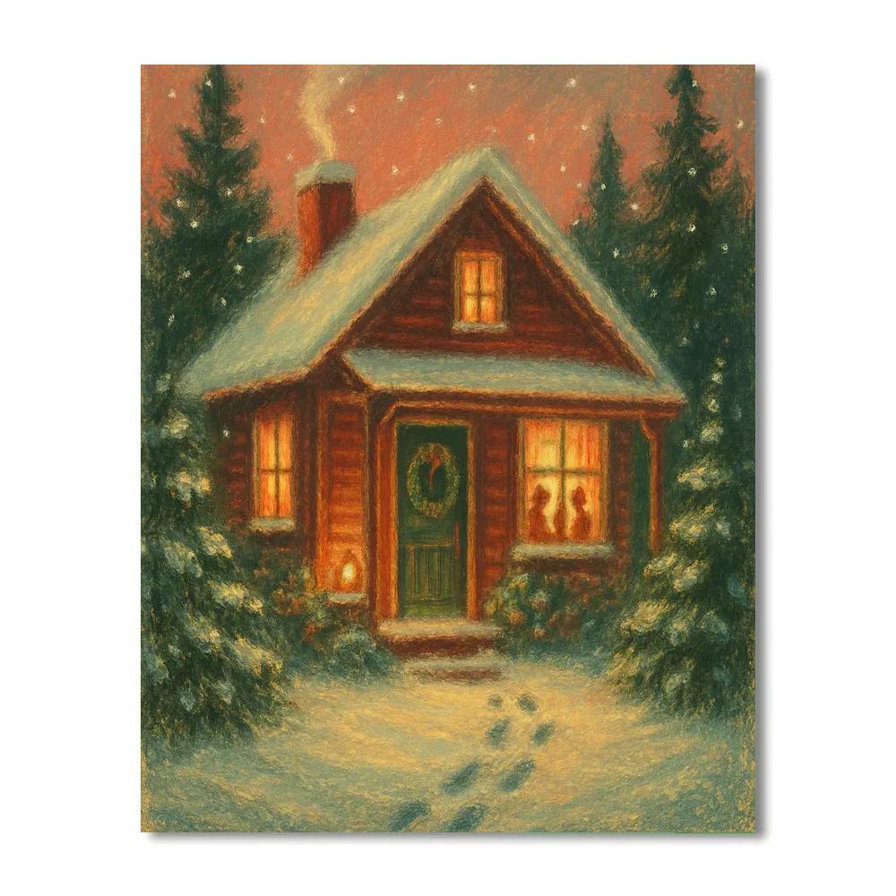 Cozy Cabin Hearth Glow Paint by numbers kits