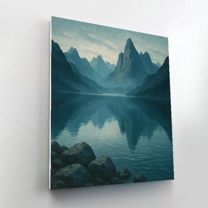 Misty Mountain Lake Mirror Painting by numbers kit