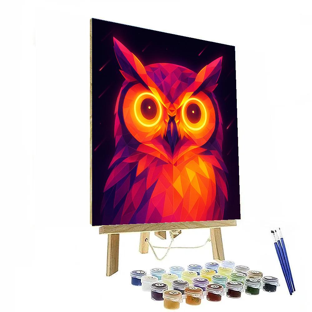 Cosmic Owl Portrait Number painting