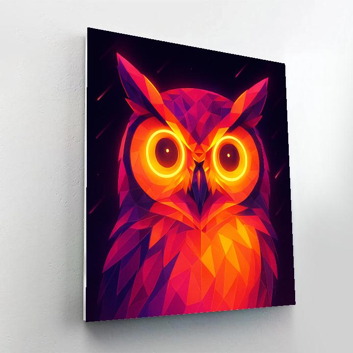 Cosmic Owl Portrait Number painting