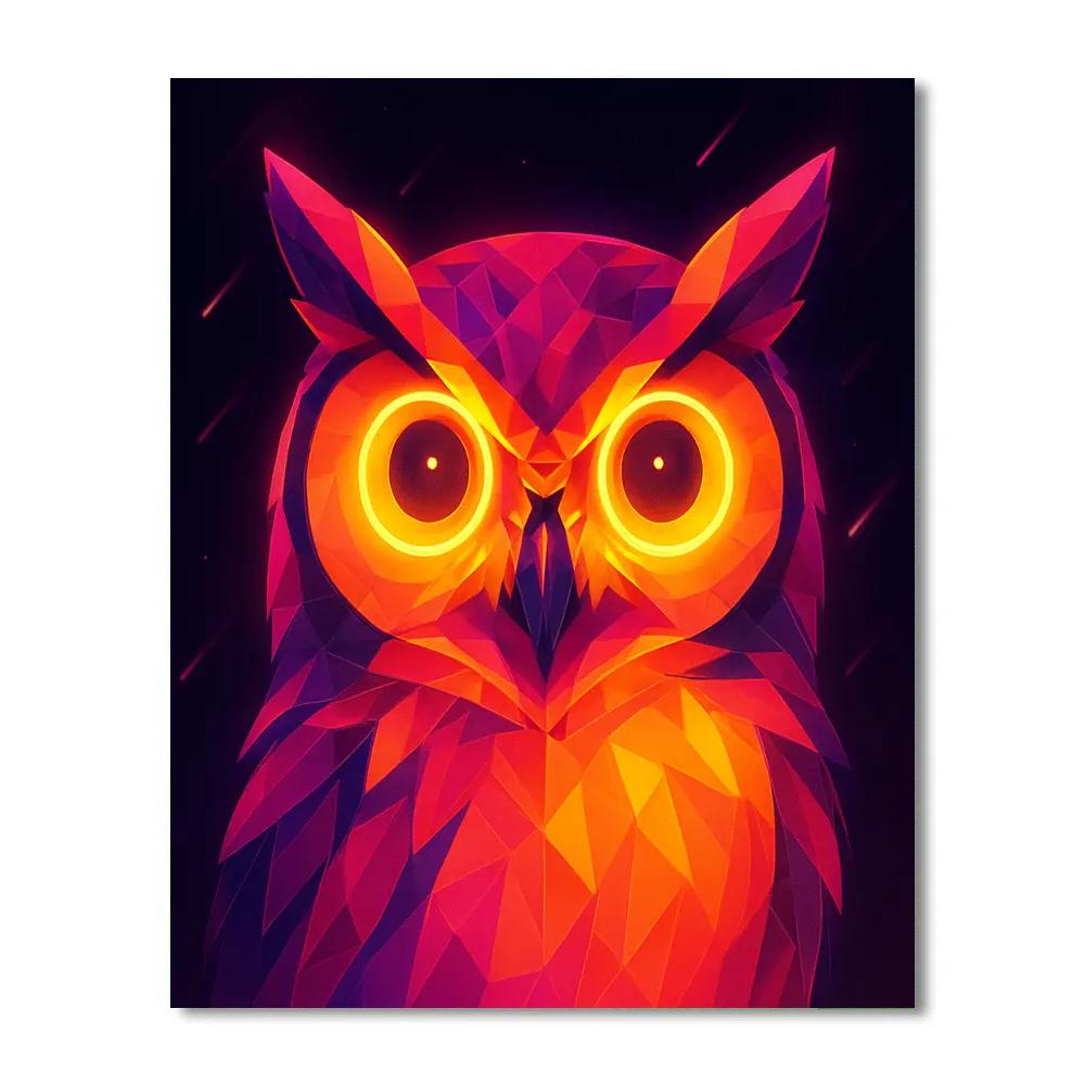 Cosmic Owl Portrait Number painting