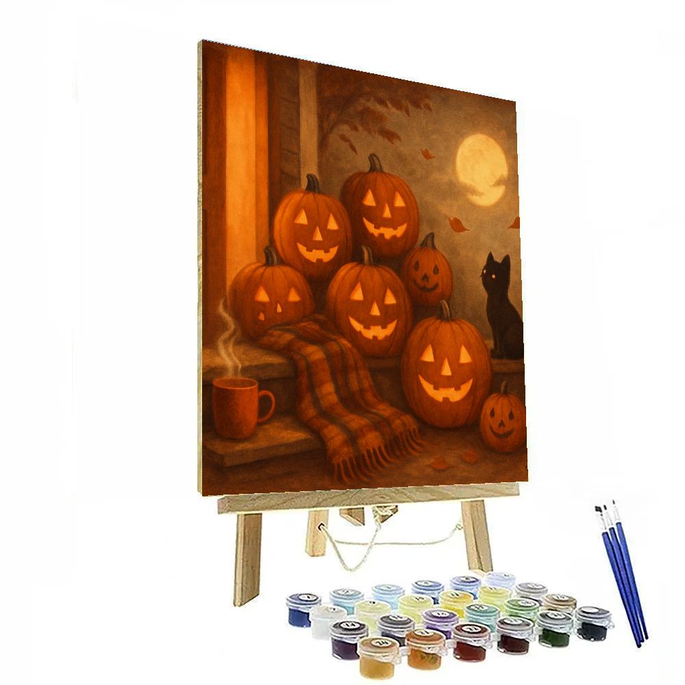 Cozy Haunted Porch Evening paint by number