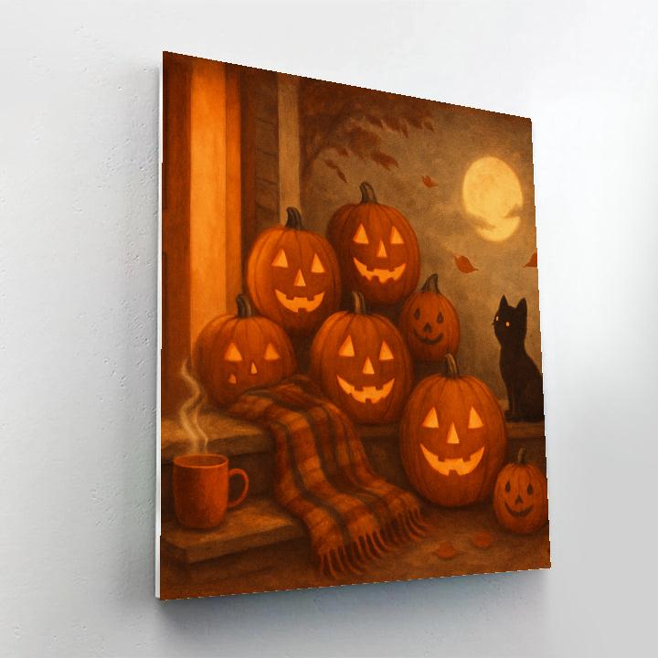 Cozy Haunted Porch Evening paint by number