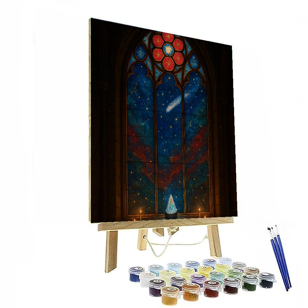 Stained Glass Nebula Chapel painting number kit