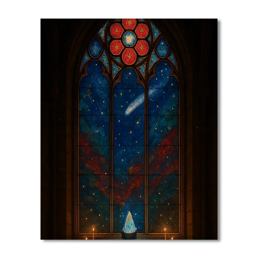 Stained Glass Nebula Chapel painting number kit