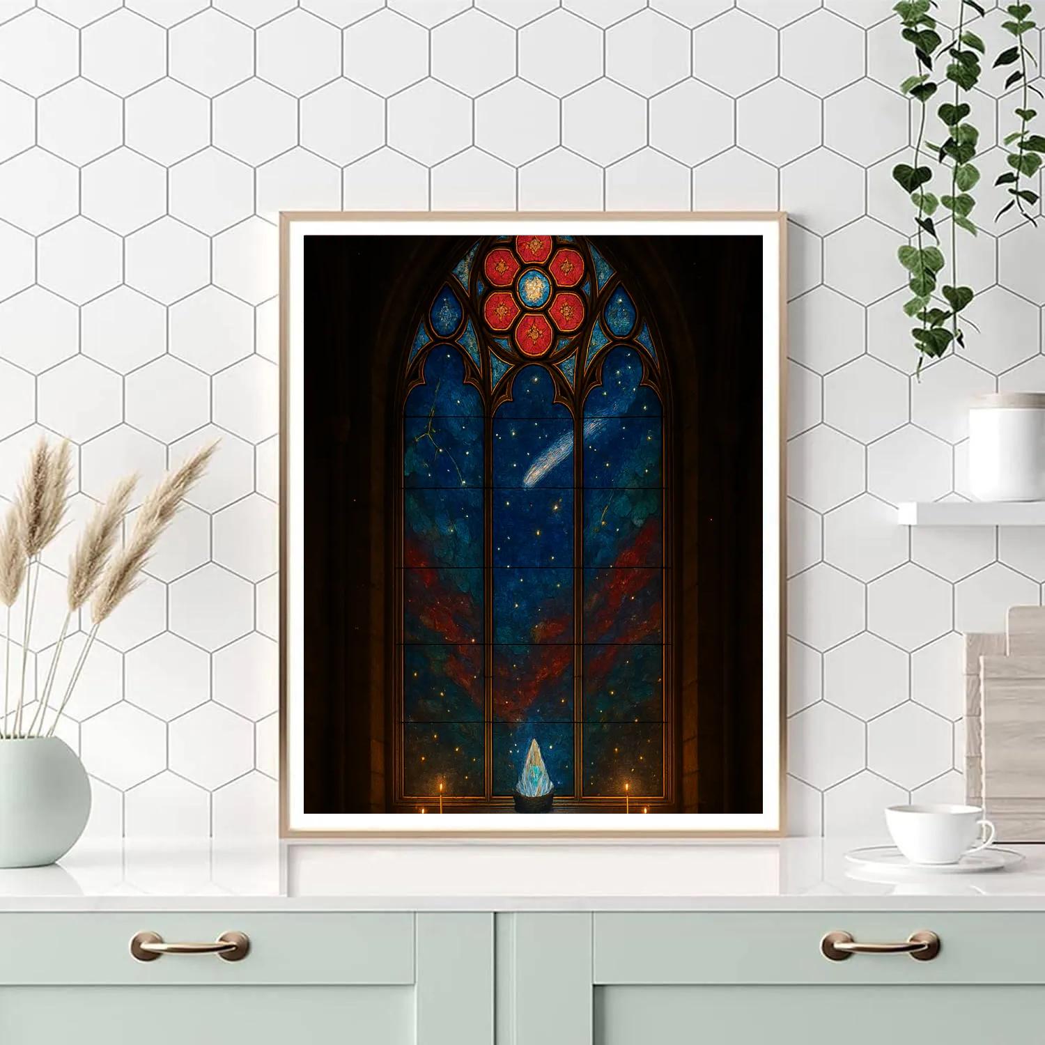 Stained Glass Nebula Chapel painting number kit