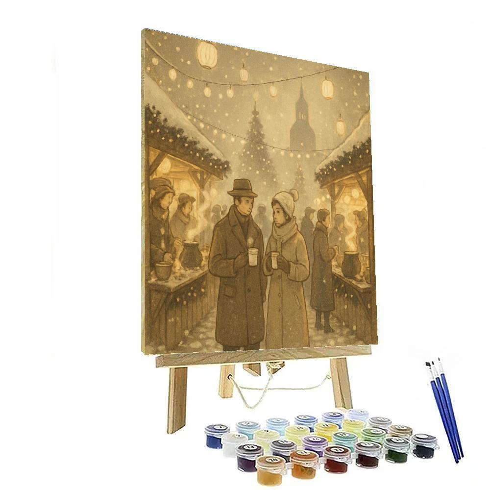 Vintage Market Night Painting by numbers kit