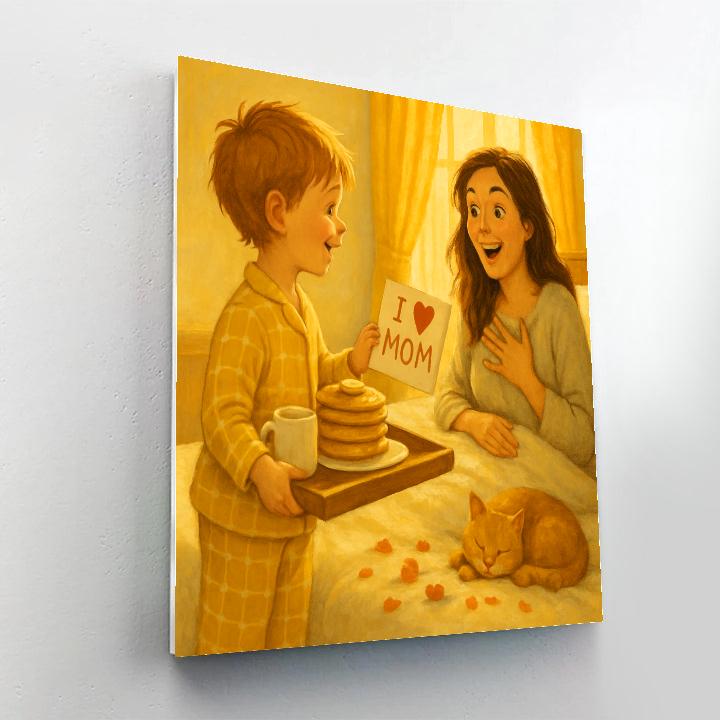 Morning Breakfast Surprise For Mom paint by color