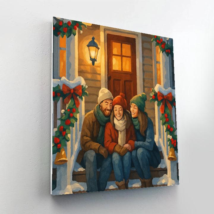 Holly-Trimmed Porch DIY paint by numbers
