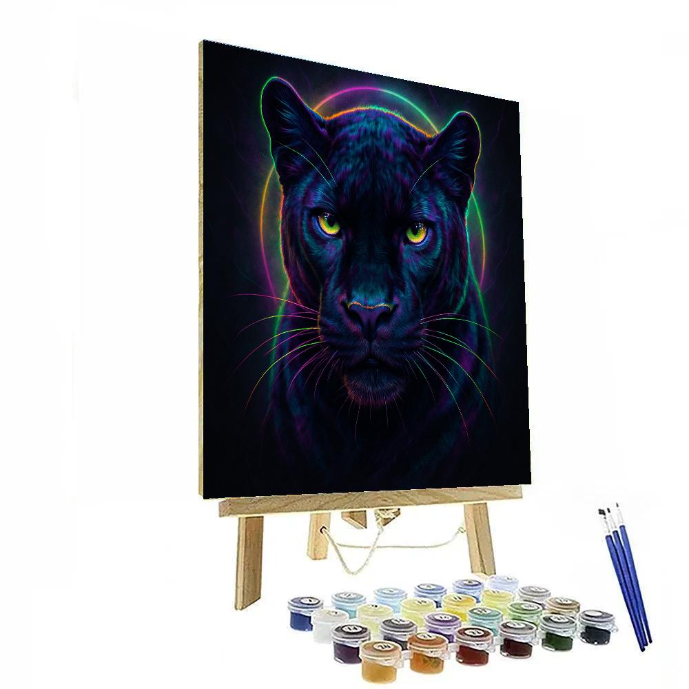 Electric Panther Gaze Paint by numbers art