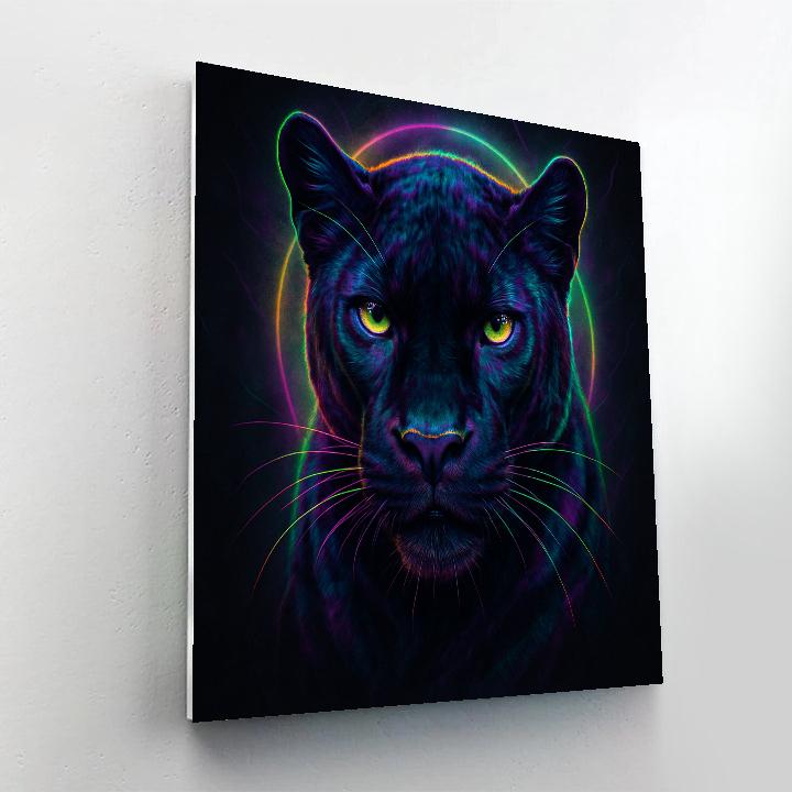 Electric Panther Gaze Paint by numbers art