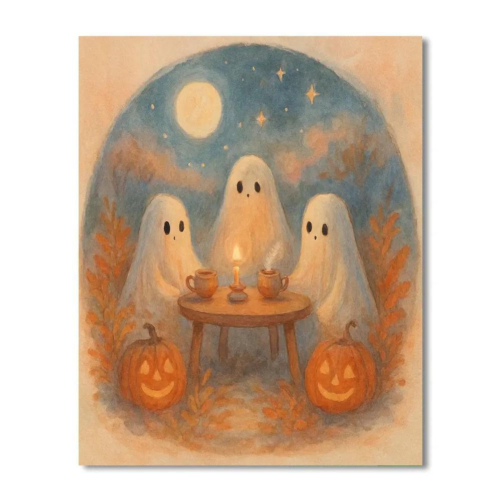 Gentle Ghost Tea Party paint by numbers