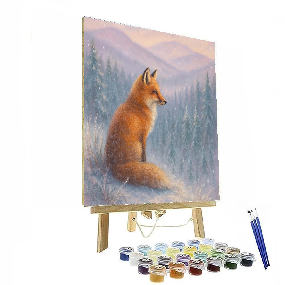 Fox On Frosted Ridge Winter Landscape Paint by numbers kits