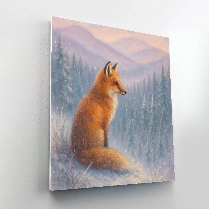 Fox On Frosted Ridge Winter Landscape Paint by numbers kits