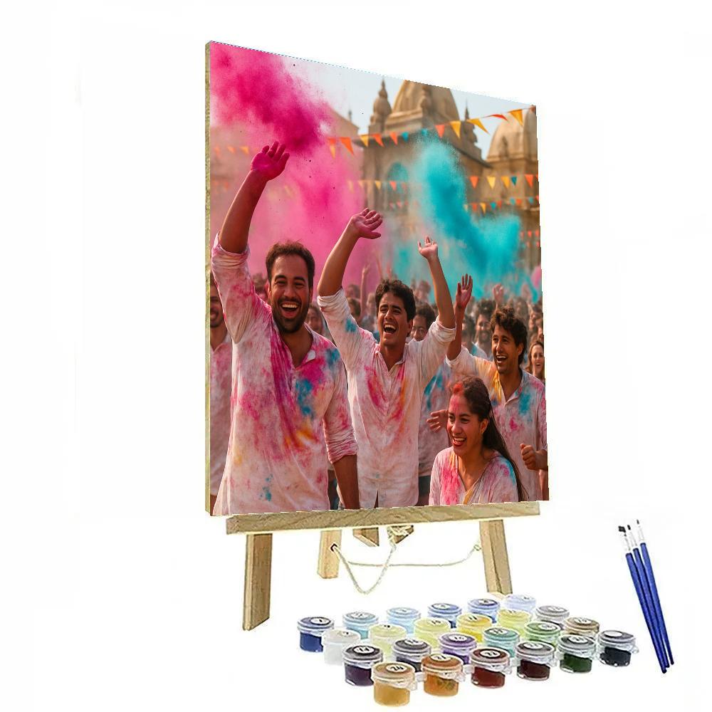 Holi Color Festival Street Blast Paint by numbers art