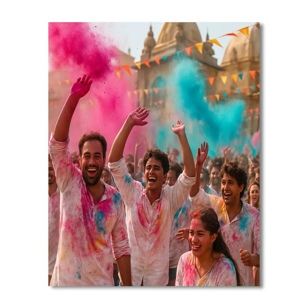 Holi Color Festival Street Blast Paint by numbers art