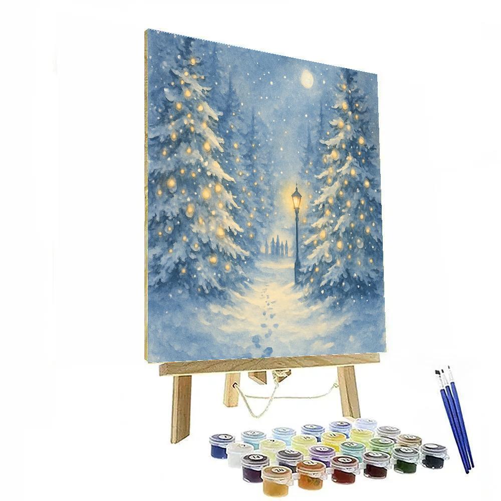 Starlit Tree Lane Number painting