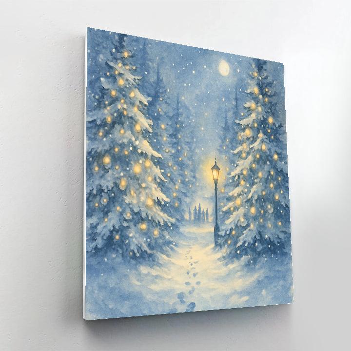 Starlit Tree Lane Number painting