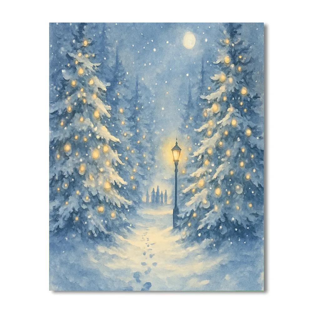 Starlit Tree Lane Number painting