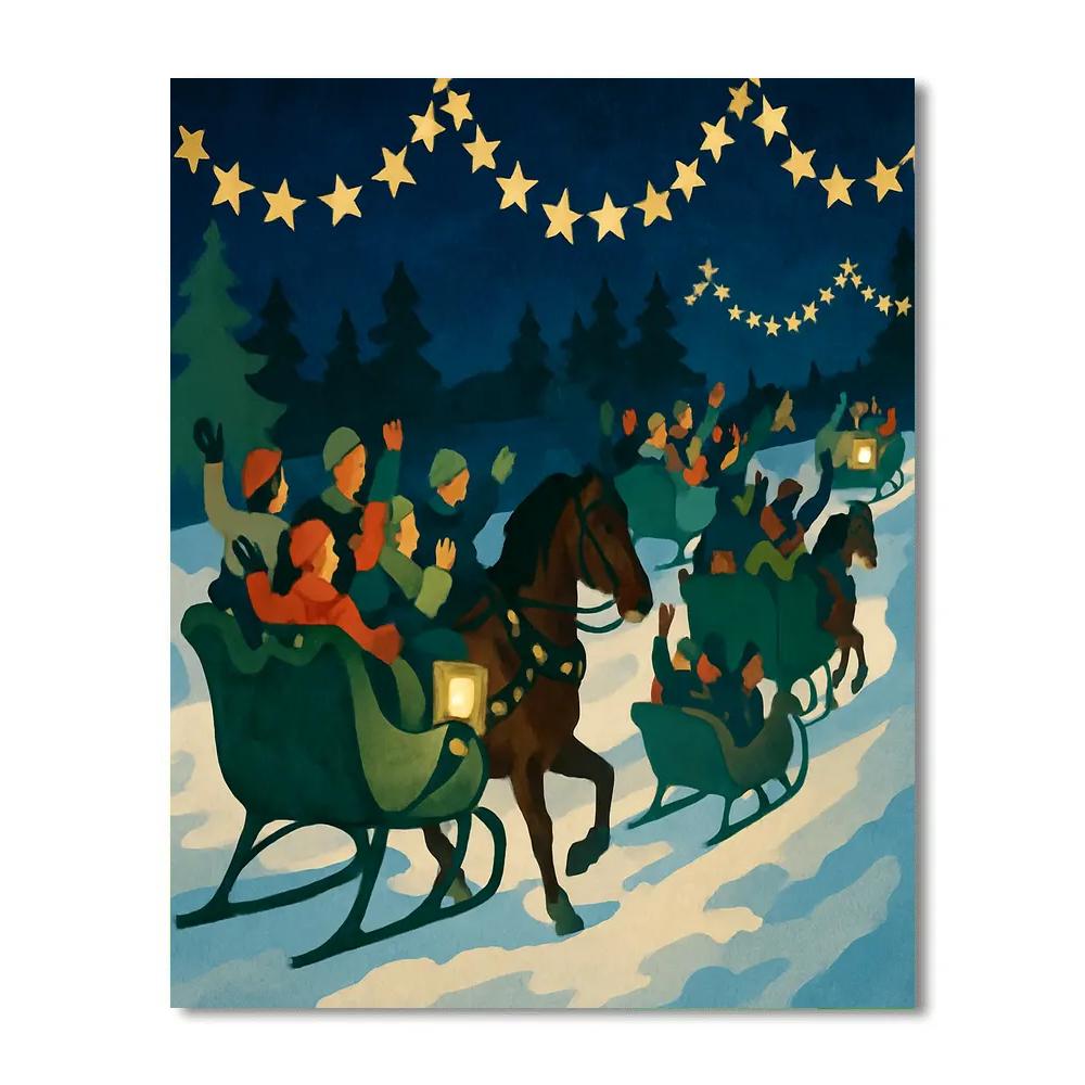 Starry Sleigh Procession Number painting