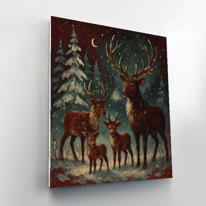 Reindeer Meadow Gathering DIY paint by numbers