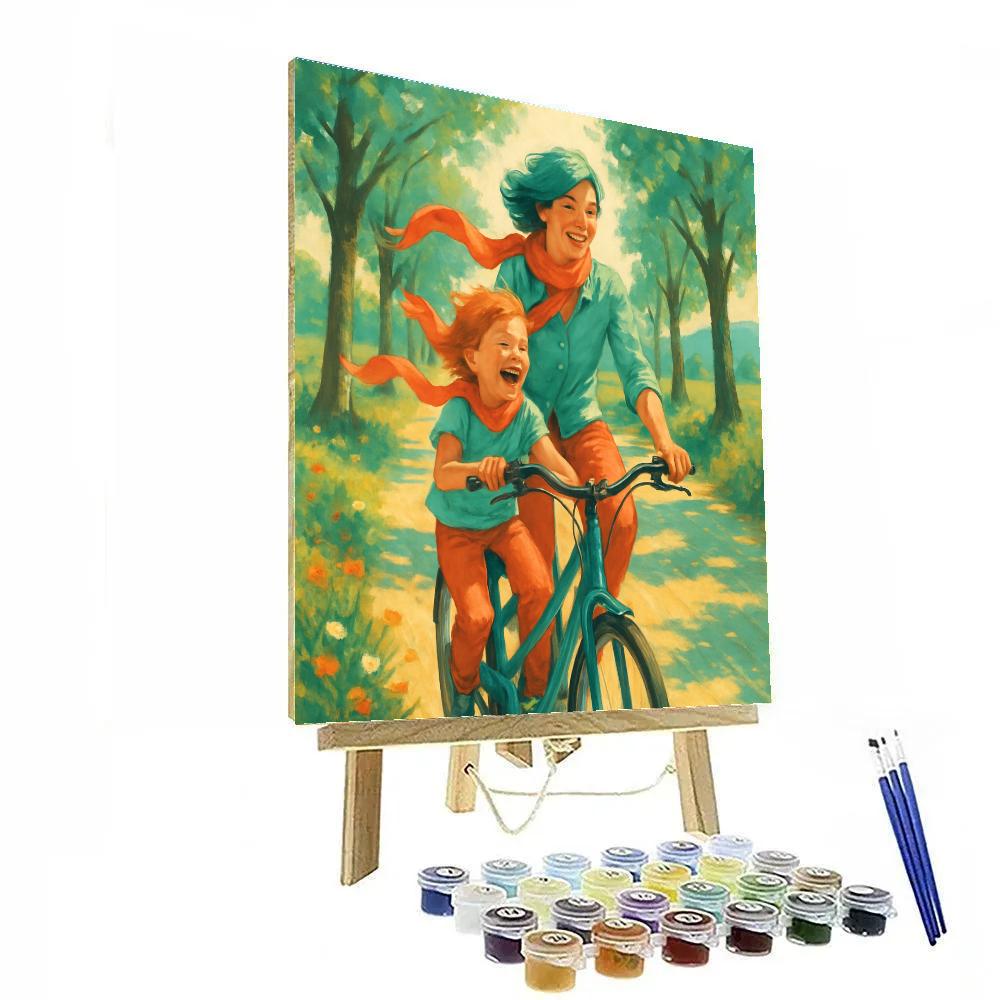 Bicycle Ride With Mom paint by number