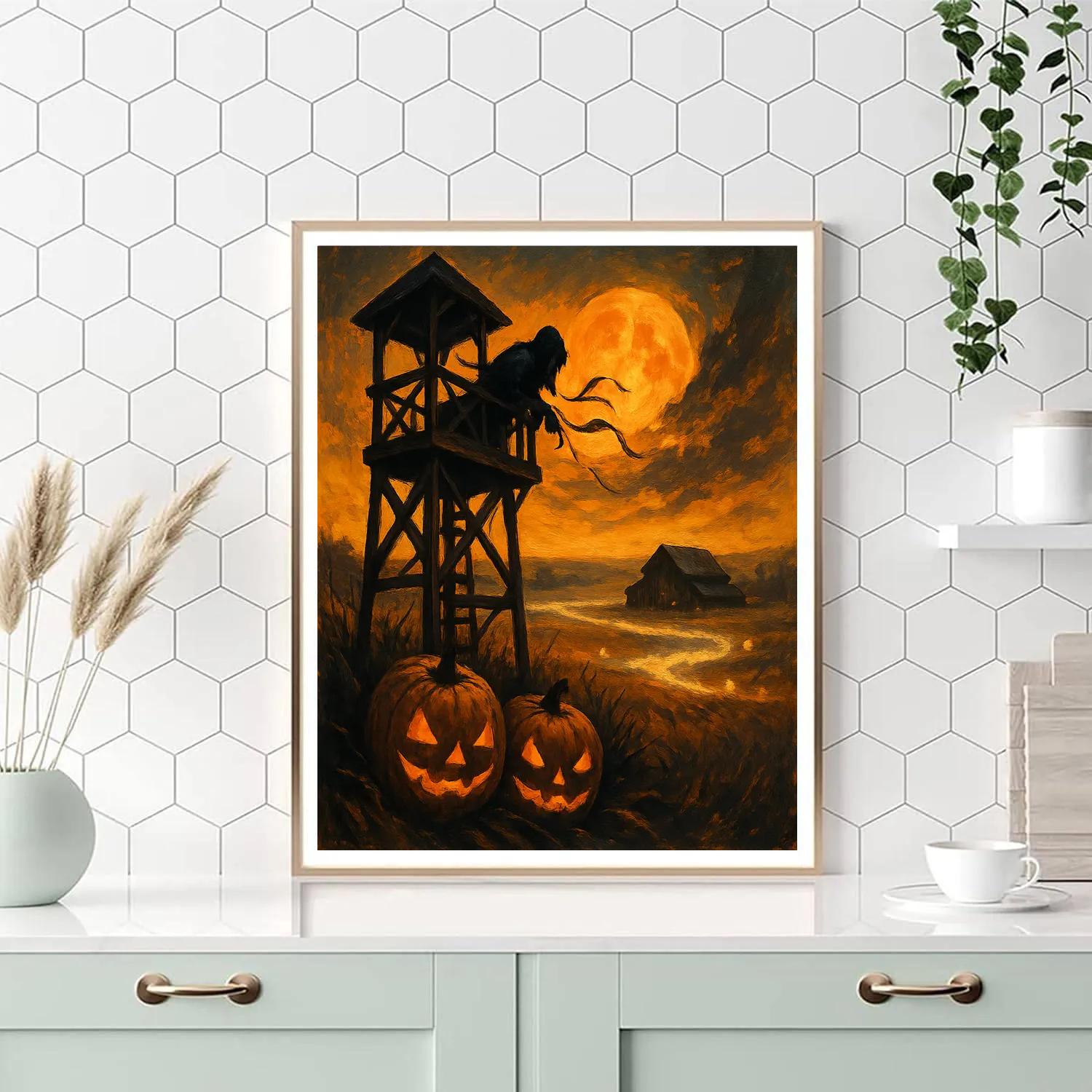 Harvest Moonwatch Tower Paint by numbers art