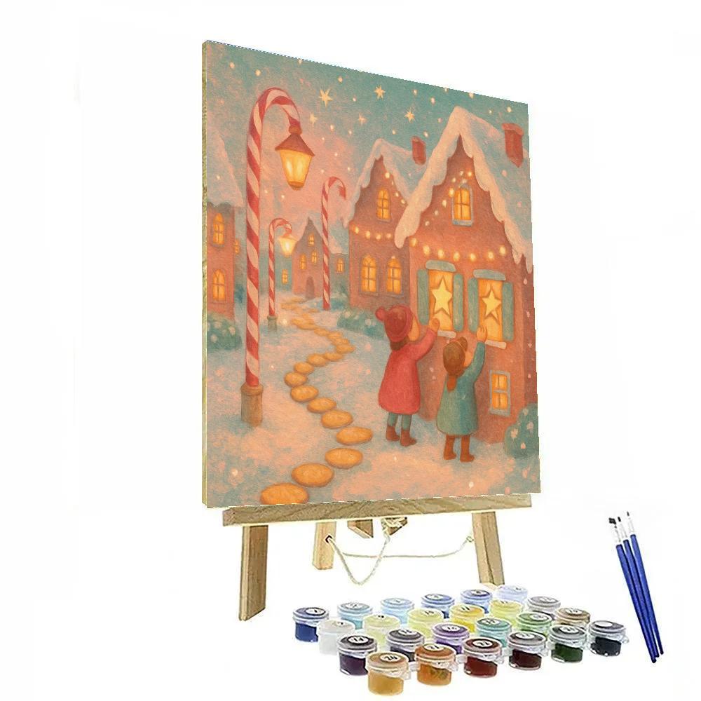 Gingerbread Lane Evening Number painting