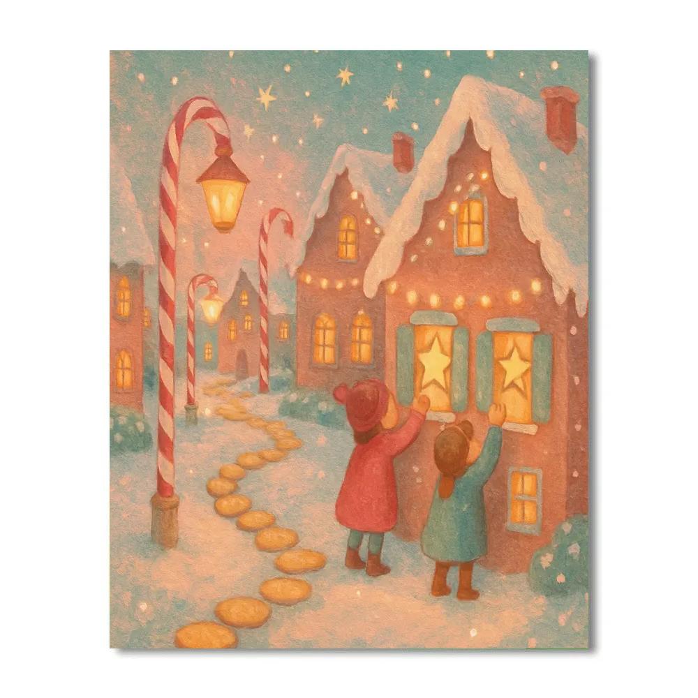 Gingerbread Lane Evening Number painting