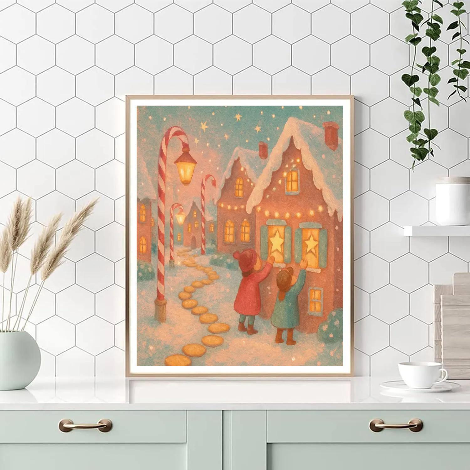 Gingerbread Lane Evening Number painting