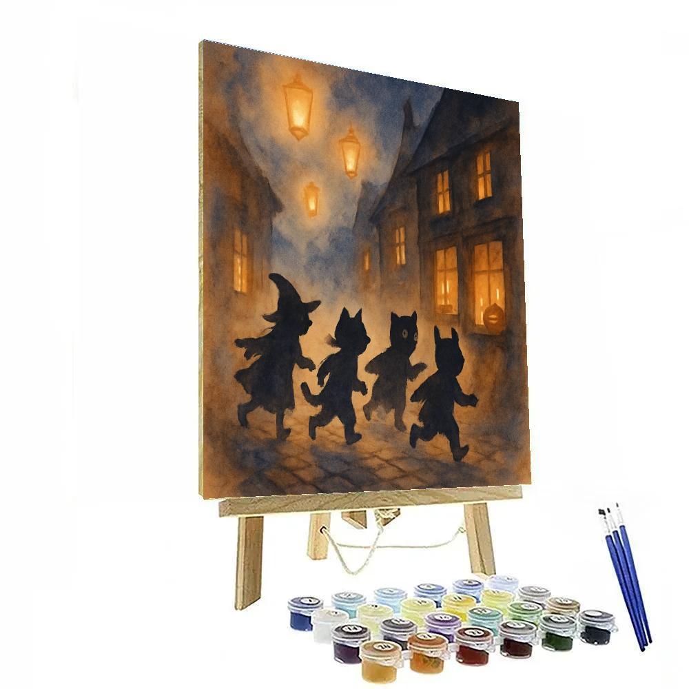 Twilight Lantern Alley Painting by numbers kit