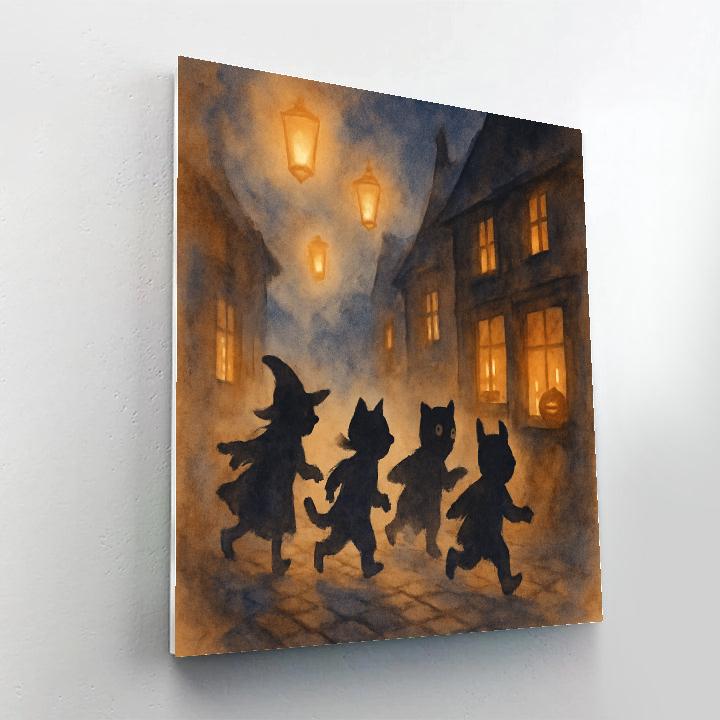 Twilight Lantern Alley Painting by numbers kit
