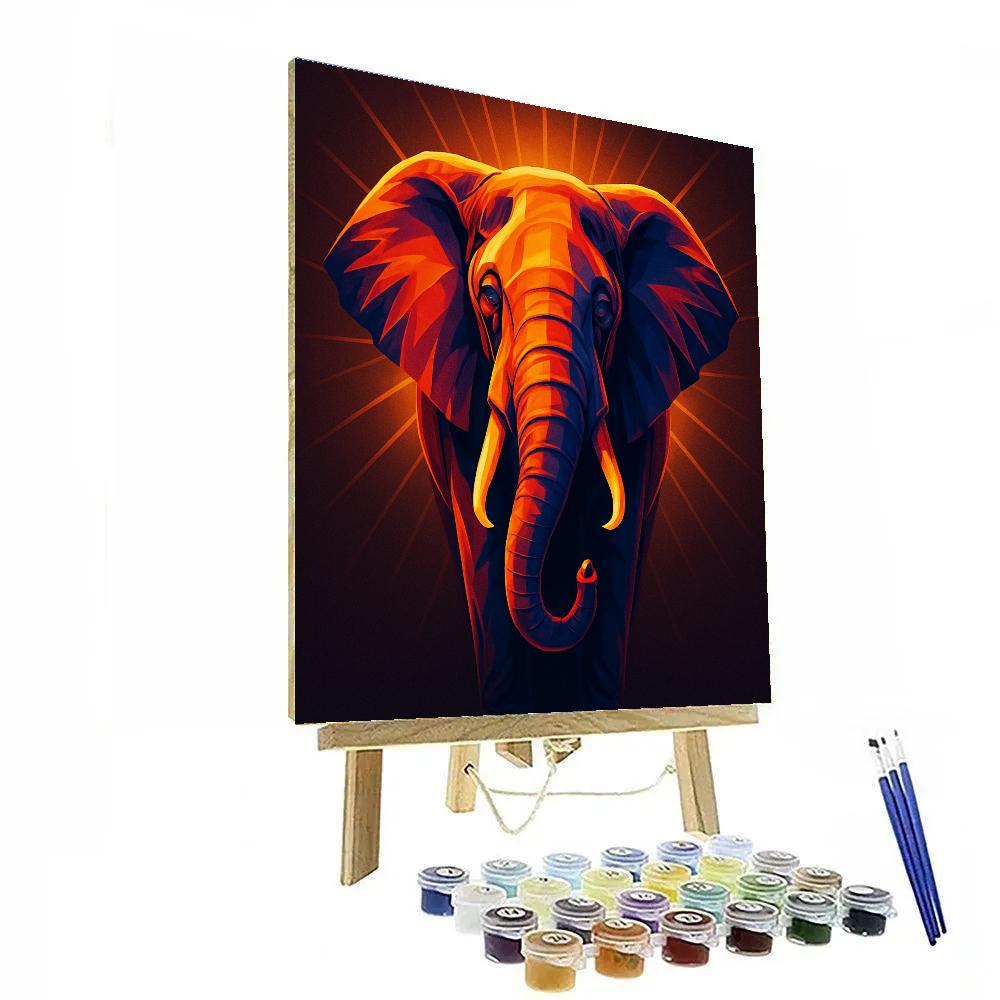 Solar Elephant Emblem Paint by numbers art