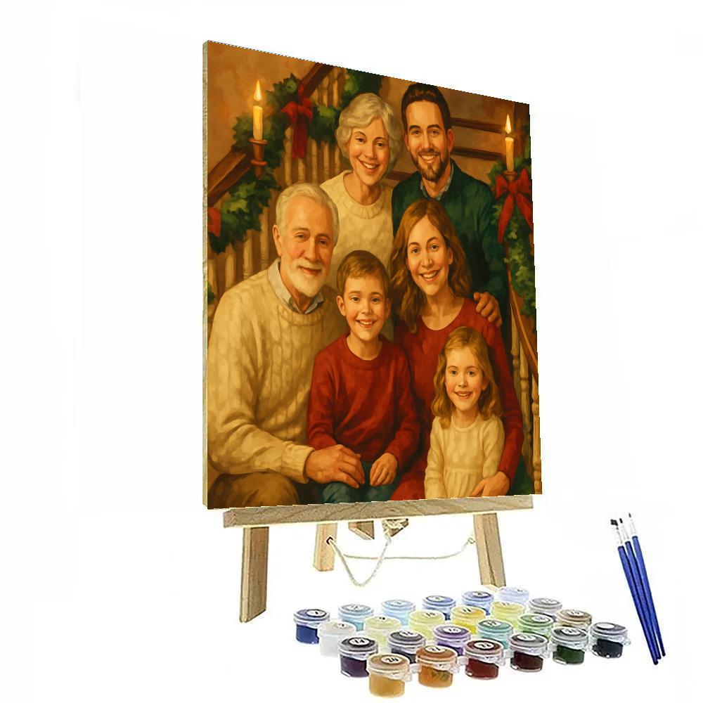 Garlanded Stair Gathering Painting by numbers kit