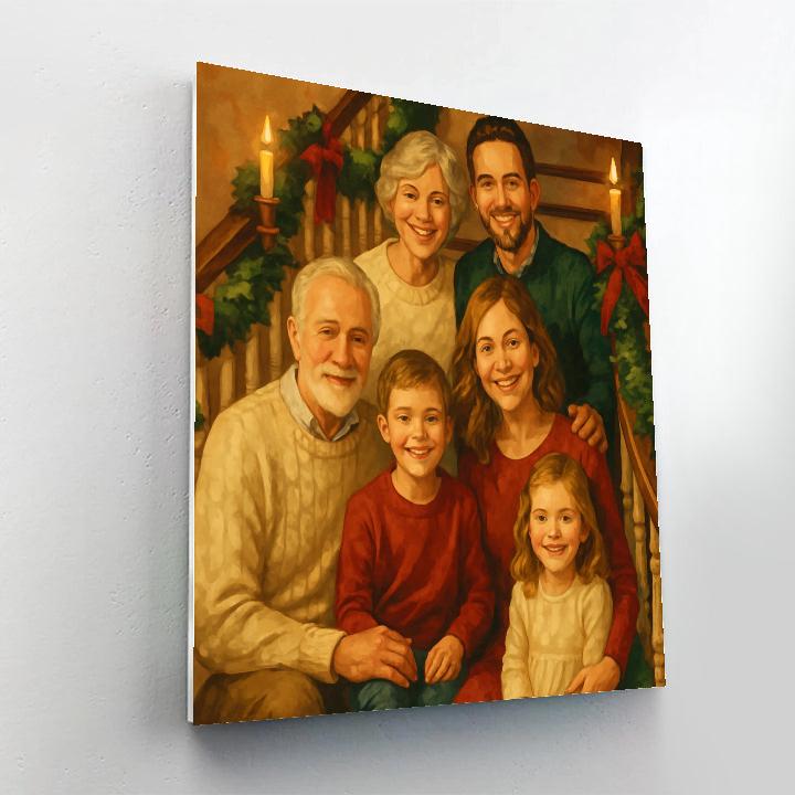 Garlanded Stair Gathering Painting by numbers kit