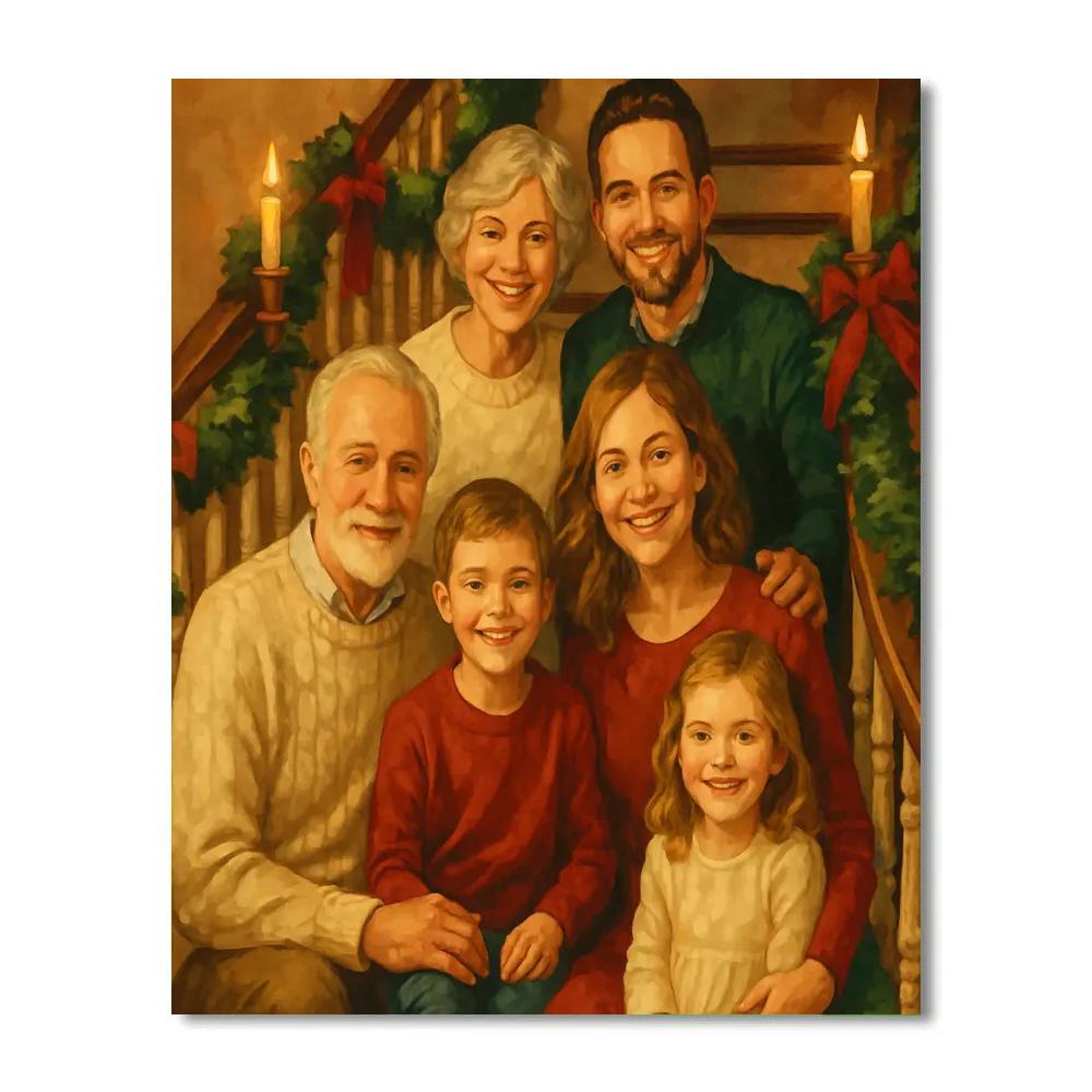 Garlanded Stair Gathering Painting by numbers kit
