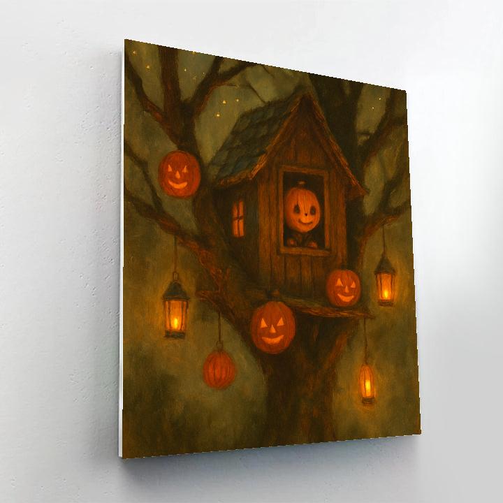 Enchanted Lantern Treehouse painting number kit