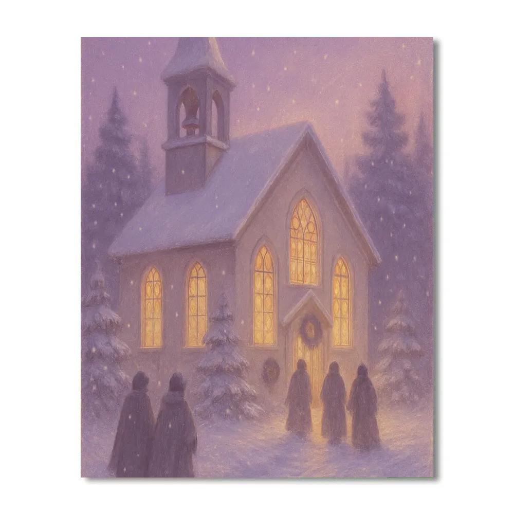 Church Bells In Snow Paint by numbers kits