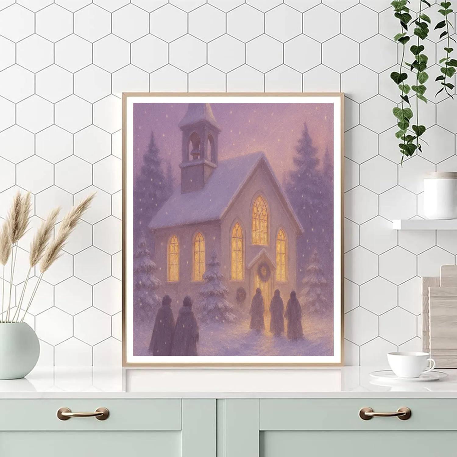 Church Bells In Snow Paint by numbers kits