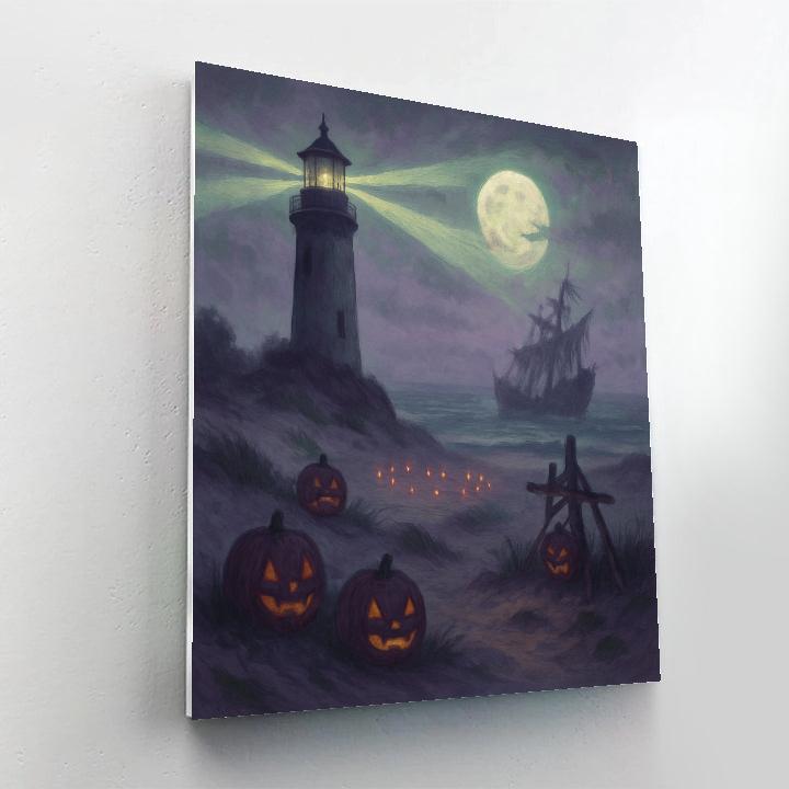 Spectral Lighthouse Dunes Number painting