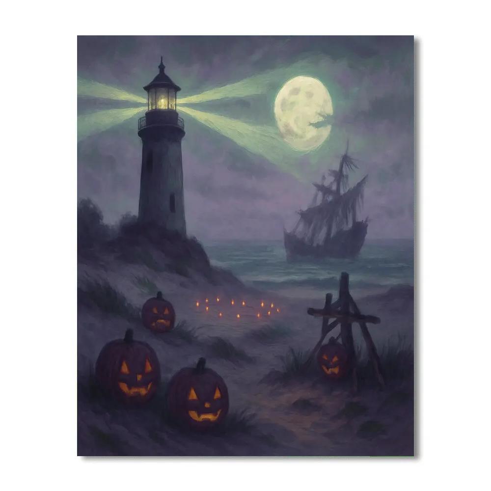 Spectral Lighthouse Dunes Number painting