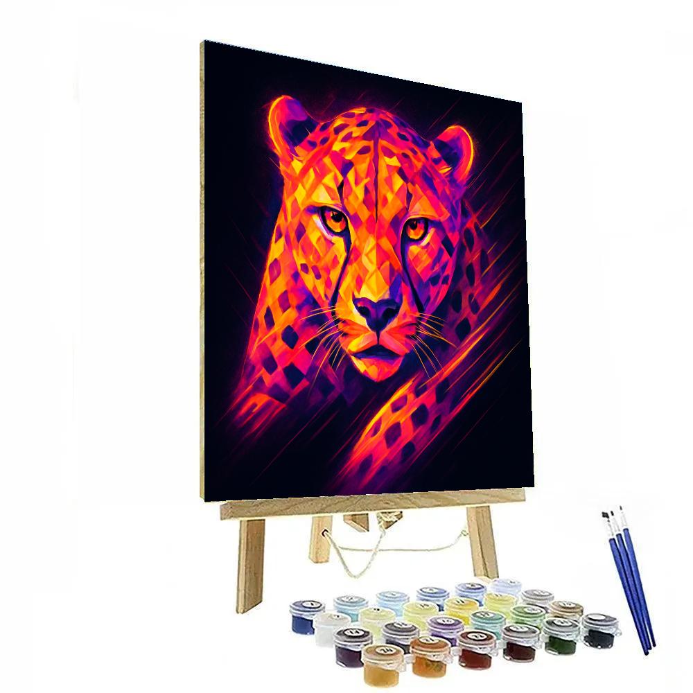 Chromatic Cheetah Sprint Paint by numbers art