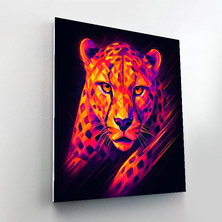 Chromatic Cheetah Sprint Paint by numbers art