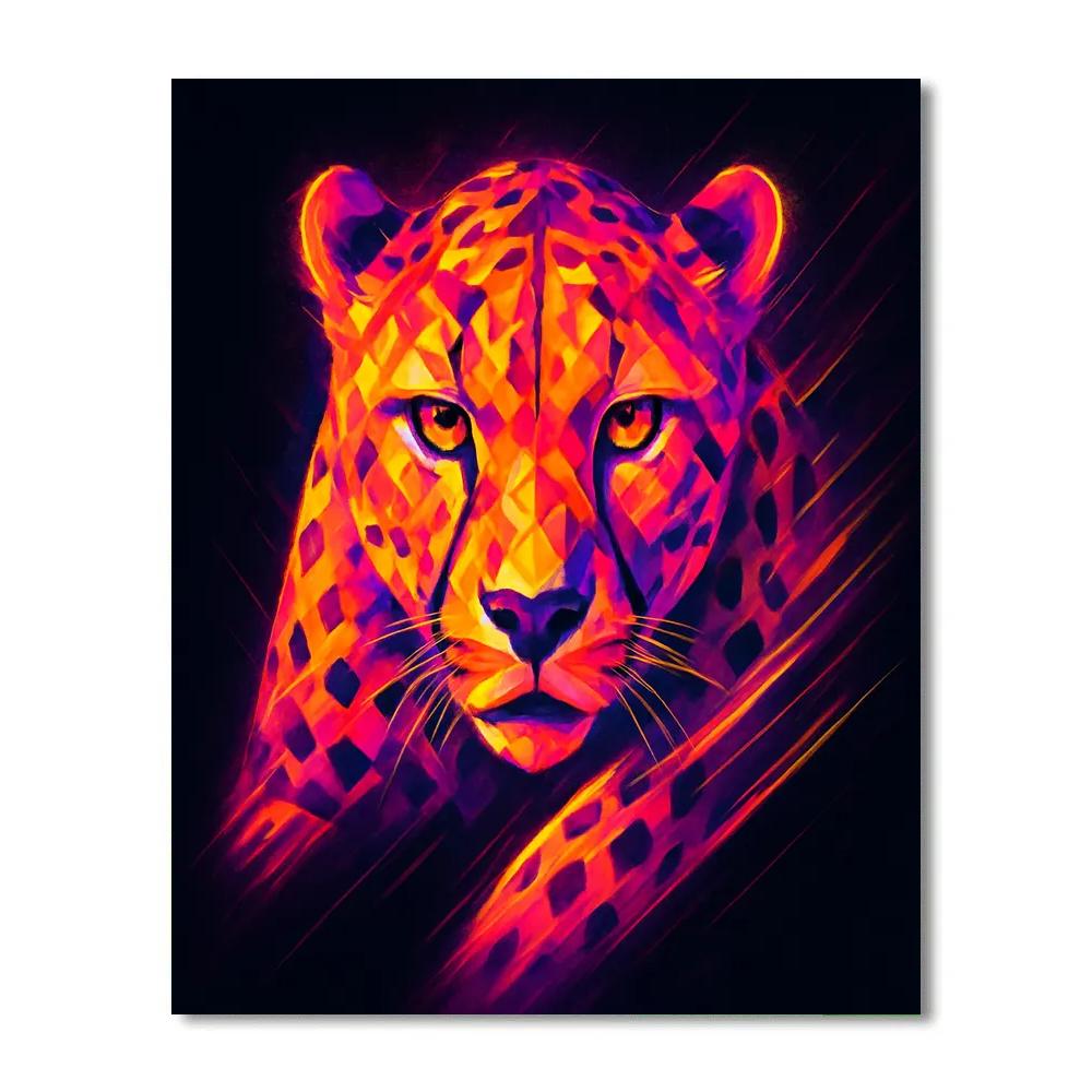 Chromatic Cheetah Sprint Paint by numbers art
