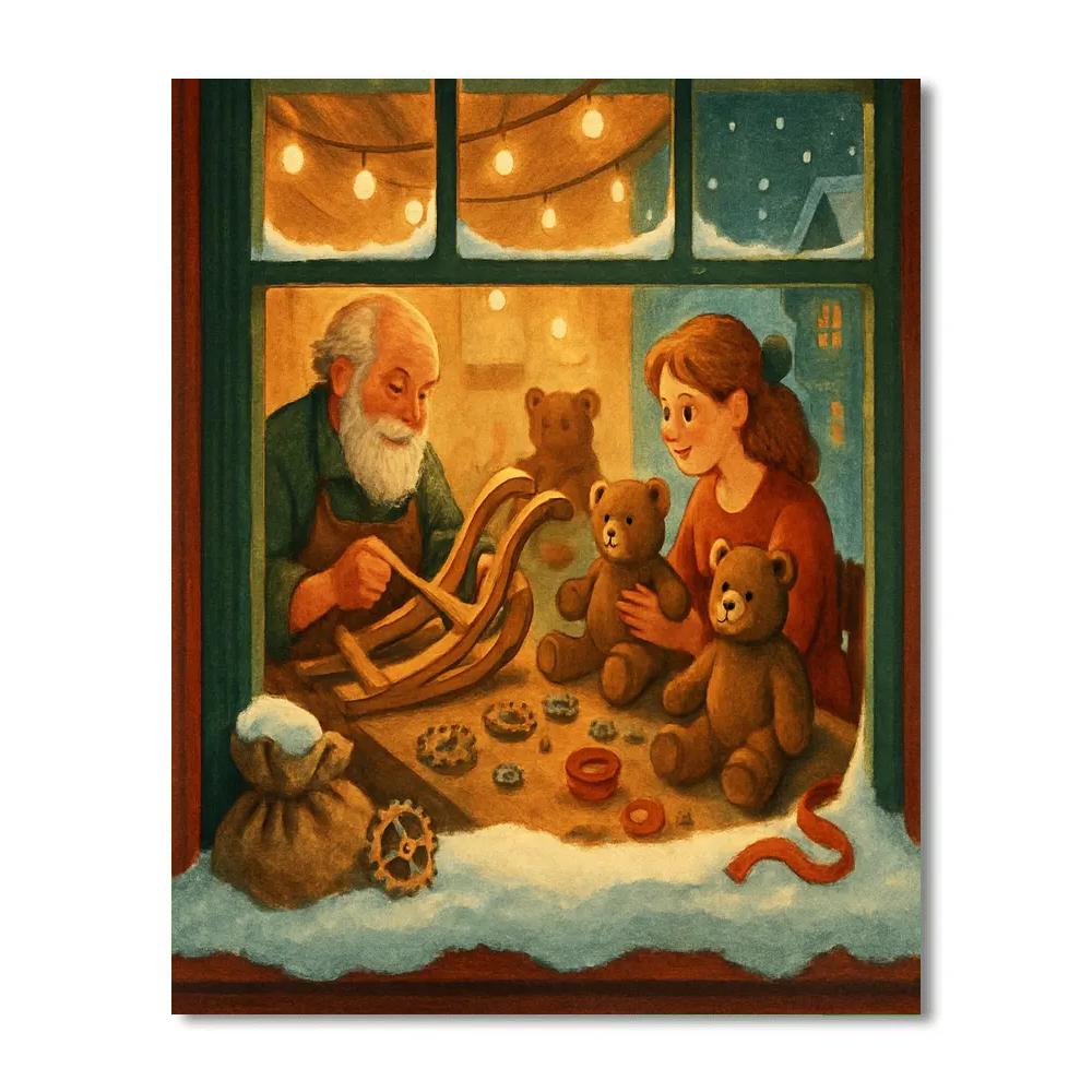 Toy Workshop Window Paint by numbers kits
