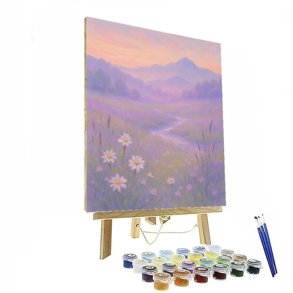 Tranquil Meadow With Lavender Haze painting number kit