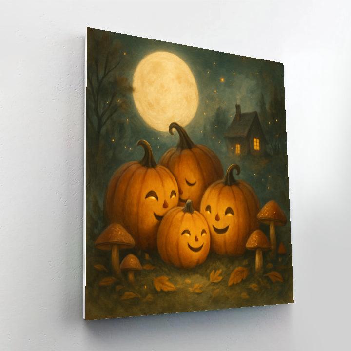 Moonlit Garden With Whispering Pumpkins Numbered painting kits