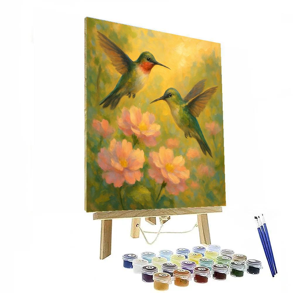 Serene Sunrise With Hummingbirds Paint by numbers kits